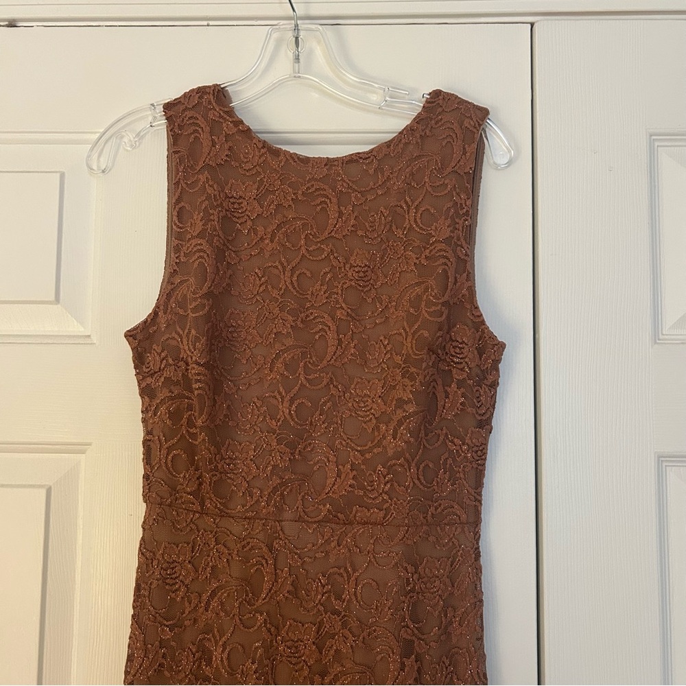 Baltic Born Valentine Sparkle Maxi - Copper Low Open Back High Neck Bodycon Lace - Picture 3 of 7